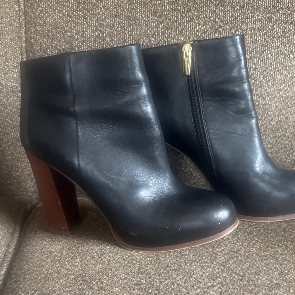 Vince Camuto Black and Brown Heeled Boots